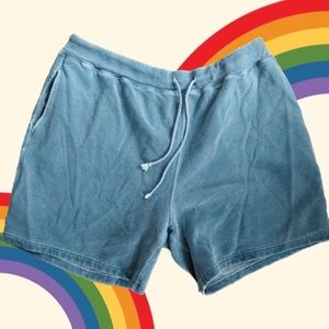 Vintage Faded Steel Blue Soft Sweat Shorts